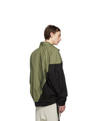 Unravel Green And Black Motion T Windbreaker Jacket