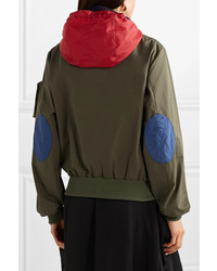 JW Anderson Hooded Med Layered Cotton Drill And Fleece Jacket