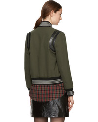 Saint Laurent Khaki Wool Teddy Bomber Jacket