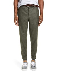 Olive Wool Cargo Pants