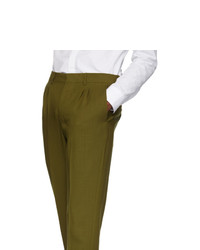 AMI Alexandre Mattiussi Green Pleated Trousers