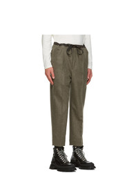 Jil Sander Green Wool Flannel Cropped Trousers