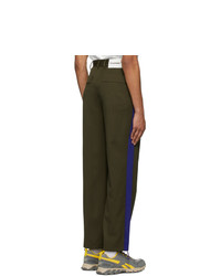Ader Error Khaki And Purple Wool T 914 Trousers