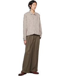 Hed Mayner Khaki Pleated Trousers