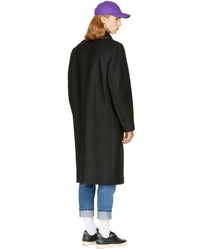 AMI Alexandre Mattiussi Black Long Loden Coat