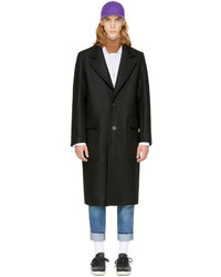 AMI Alexandre Mattiussi Black Long Loden Coat