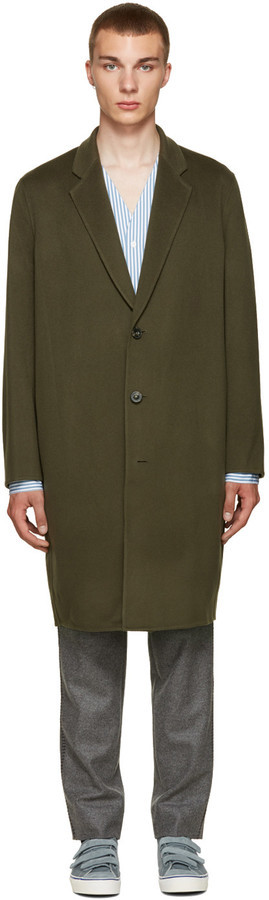 Acne Studios Green Charles Coat, $1,150 | SSENSE | Lookastic
