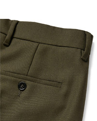 Acne Studios Dark Olive Drifter Slim Fit Wool Twill Suit Trousers