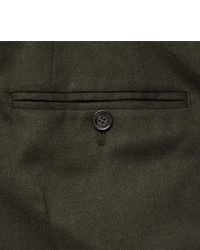 Officine Generale Green Paul Slim Fit Wool Flannel Suit Trousers