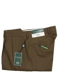 Ralph Lauren New Nwt Olive Light Brown Wool Dress Pants