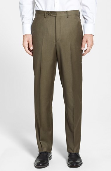 Santorelli Flat Front Wool Trousers | Where to buy & how to wear