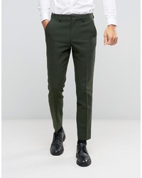 Asos Slim Suit Pant In Khaki In 100% Wool