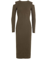 Theory Wool Dress With Cut Out Shoulders
