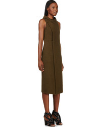 Isabel Marant Olive Wool Angora Kendal Wrap Dress