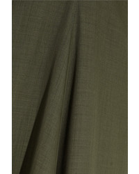 Jil Sander Wool Midi Dress Army Green