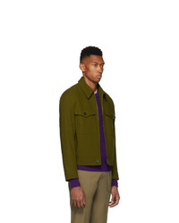 AMI Alexandre Mattiussi Green Virgin Blouson Shirt Jacket