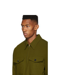 AMI Alexandre Mattiussi Green Virgin Blouson Shirt Jacket