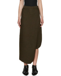 Olive Wool Skirt