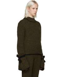 J.W.Anderson Green Cinched Sleeve Sweater
