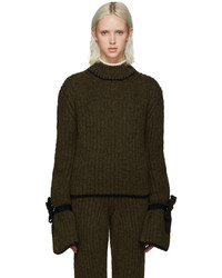 J.W.Anderson Green Cinched Sleeve Sweater