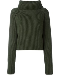 Haider Ackermann Wide Roll Neck Ribbed Sweater