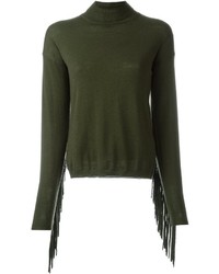 P.A.R.O.S.H. Roll Neck Fringed Sweater