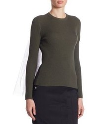Moschino Wool Tulle Zip Pullover