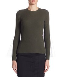 Moschino Wool Tulle Zip Pullover