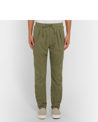 Nonnative Farmer Slim Fit Tapered Brushed Cotton And Wool Blend Trousers