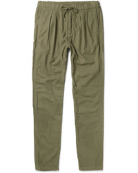 Nonnative Farmer Slim Fit Tapered Brushed Cotton And Wool Blend Trousers