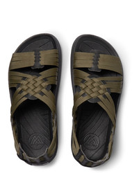 Malibu Canyon Woven Nylon Webbing And Faux Leather Sandals