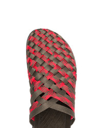 Missoni Green And Red Malibu Woven Sandals