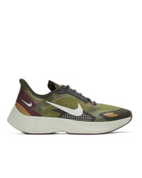 Olive Woven Suede Low Top Sneakers