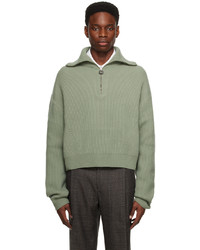 Wooyoungmi Green Half Zip Sweater