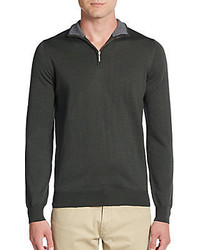 Saks Fifth Avenue Merino Wool Half Zip Sweater