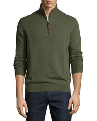 Neiman Marcus Nano Cashmere Quarter Zip Sweater