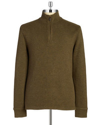 Black Brown 1826 Quarter Zip Cotton Sweater