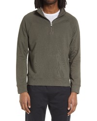 Vince Quarter Zip French Terry Cotton Pullover In Frog At Nordstrom