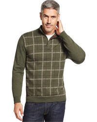 Tasso Elba Refined Grid Quarter Zip Sweater Only At Macys