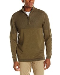 Alex Stevens Texture Blocked Quarter Zip Sweater