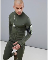 ASOS 4505 Training Muscle Training Sweat With Half Zip And Quick Dry In Khaki