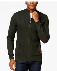 Tasso Elba Ribbed Full Zip Sweater Only At Macys