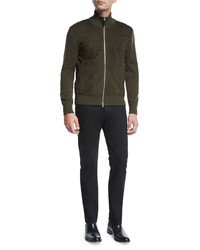 Tom Ford Suede Front Merino Wool Jacket Olive