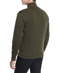 Tom Ford Suede Front Merino Wool Jacket Olive