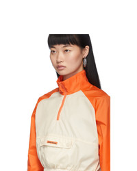 Heron Preston Beige And Orange Crop Windbreaker