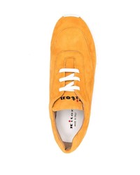 Kiton Logo Embroidered Suede Sneakers