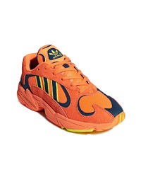 adidas Orange Blue And Neon Yellow Yung 1 Suede Leather And Cotton Sneakers