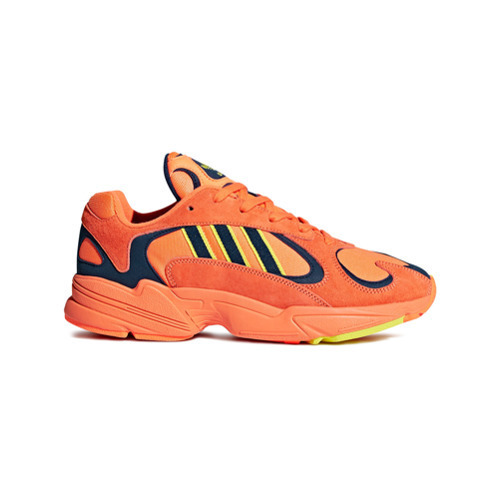 orange and blue gym shoes