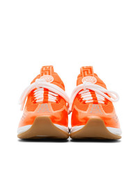Versace Orange Cross Chainer Sneakers
