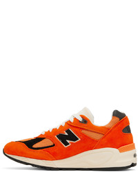 New Balance Orange Made In Usa 990v2 Sneakers